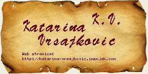 Katarina Vrsajković vizit kartica